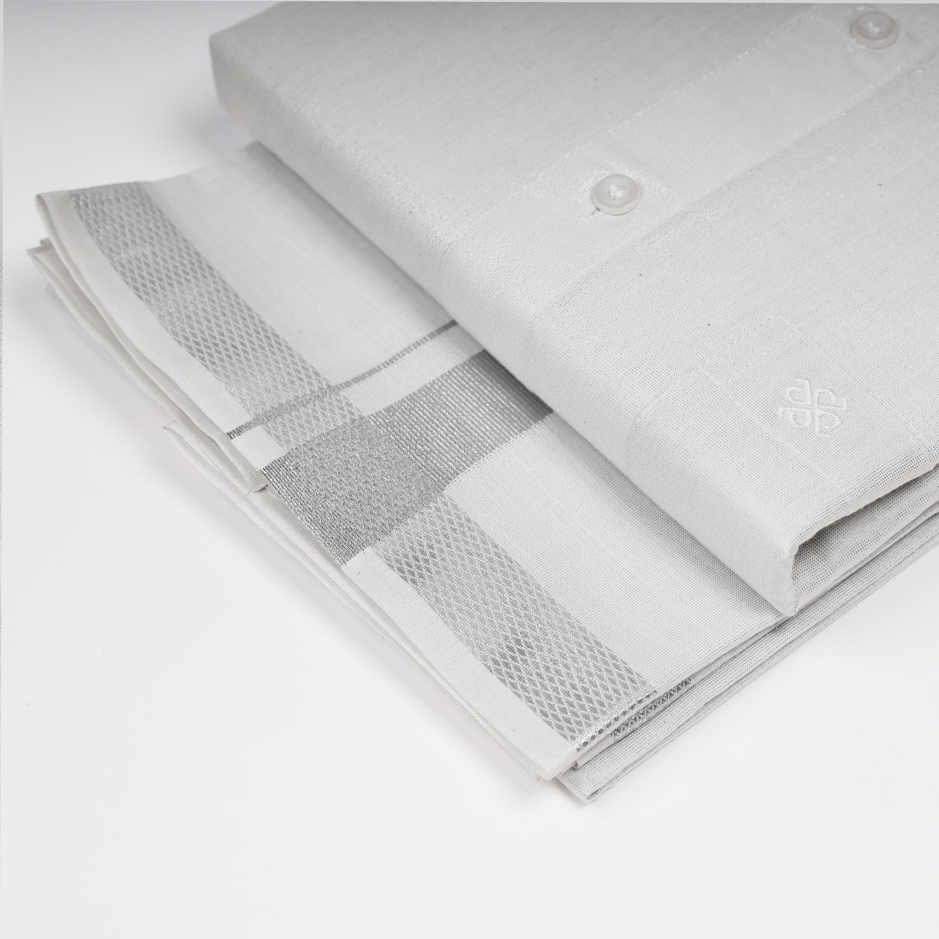 Mens Tissue Combo Shirt and Dhoti Set - KATABOMAN